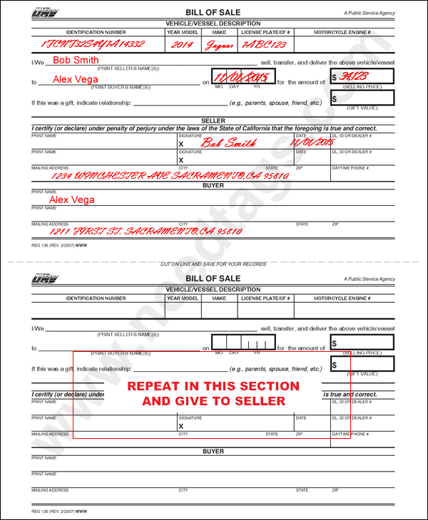 How To Fill Out Pink Slip When Selling Car California